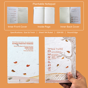 Cuaderno de Papel Sembrable B6, 144 Páginas, Papel Reciclado, Diario Ecológico, Regalo Corporativo, Papelería Sostenible - Product Image 6