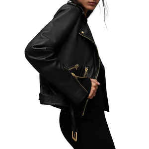 Chaqueta de Cuero para Mujer al por Mayor, Chaqueta de Cuero Genuino, Chaqueta de Cuero Grueso para Damas - Product Image 6