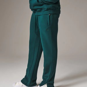 Sudadera con Capucha Verde Oscuro para Hombre, Manga Larga, Color Sólido, Conjunto Deportivo Informal, Peso Medio, 100% Algodón, Otoño, Corte Regular, 2 en 1, Rápido - Product Image 3