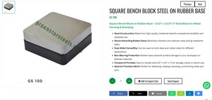 Bloque de acero cuadrado con base de goma, herramienta para hacer joyas, bloque de estampado de metal para joyeros | N.º de artículo: GS-10D - Product Image 3