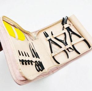 Kit d'outils professionnels en acier inoxydable pour extensions de cheveux à usage commercial : pinces pour micro-liens, enfileurs de perles, pinces de sectionnement - Product Image 3