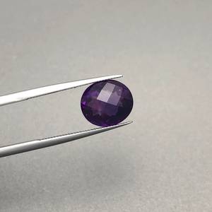 Pierres précieuses d'améthyste naturelle de fabrication indienne, taille ovale, couleur violette, pierres brutes pour la création de bijoux fins, facettées et calibrées. - Product Image 5