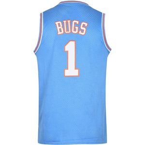 Maillot de basket Bugs Bunny noir en mesh sans manches pour homme, col rond, numéro 1, imprimé sérigraphié, vêtement d'équipe - Product Image 3
