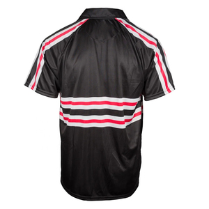 Men's <b>Black</b> Striped Golf <b>Polo</b> Shirt Short Sleeve Quick Dry Polyester Sporty <b>Polo</b> Collar Sublimation Print - Product Image 2