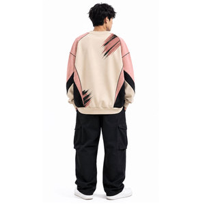 Bulk Supply Khaki Vintage DTG Graphic Print Oversized Hooded Sweatshirts 340G Thick Cotton Blend Men Fashion Hoodies - Product Image 3