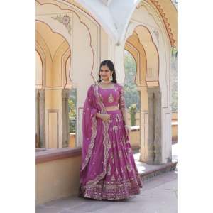 Diseñador Rosa Lenhanga Choli Conjunto de Mujer - Product Image 2