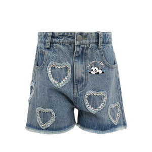 Shorts en jean taille haute amincissants et respirants pour femme, nouvelle collection automne 2026, style décontracté, coupe large, vente en gros - Product Image 3