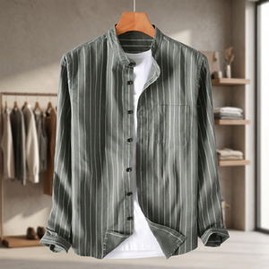 Camisa de Manga Larga con Estampado de Puntos Multicolor para Hombre, Producto de Venta Caliente de Primavera/Otoño, Cómoda, Transpirable, de Algodón y Lino, con Cierre de Botón - Product Image 5