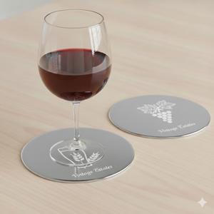 bulk <b>cheap</b> promotional giveaway gifts custom logo engraved wine metal drinking glass <b>pad</b> mat - Product Image 1