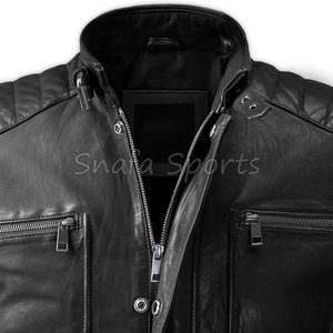 Veste en cuir haut de gamme, qualité supérieure, cuir véritable, vêtements d'extérieur élégants, veste d'hiver pour homme, élégante et durable - Product Image 4
