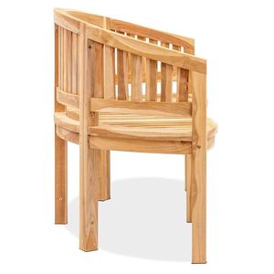 Wooden Garden <b>Chair</b> Outdoor Curved Backrest <b>Rustic</b> Teak Furniture Durable Tapered Leg Design Comfortable Saber Leg Waterproof - Product Image 3