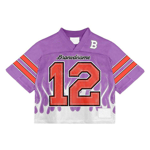 Custom American Football Jersey <b>Short</b> Sleeve Oversized <b>Mesh</b> Sublimation Embroidered Number Vintage Y2K Sports Shirt Manufacturer - Product Image 1