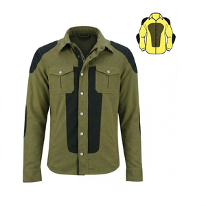 High Quality Custom Kevlar Lined Motorcycle Riding <b>Flannel</b> Shirt for Men Check Pattern Protective Motorbike Shirt Solid Material - Product Image 1