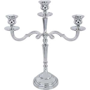 Candélabre à trois bras en argent, décoration d'intérieur, porte-bougie en métal durable - Product Image 4