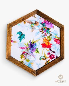 Plateau de service rond en MDF avec motif personnalisé, décoration minimaliste pour la maison, pour les mariages et les cadeaux d'anniversaire - Product Image 2
