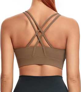 Soutien-gorge de sport respirant à fermeture éclair frontale et col en U pour femme, idéal pour la course et la gym, avec logo personnalisé, vente en gros - Product Image 3