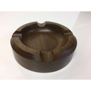 Cendrier rond en bois massif de qualité supérieure, 4 fentes, brun naturel, pour cigares et cigarettes, décoration intérieure pour la maison et le bureau, cadeau pour homme - Product Image 1