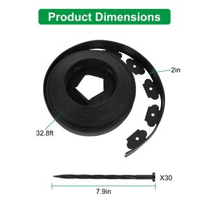 Kit de Bordeado de Jardín sin Excavación de 10 Metros, 30 Estacas, Borde de Plástico de 5 cm de Altura para Césped, Jardín, Macizos de Flores, Cercas, Enrejados y Puertas - Product Image 6