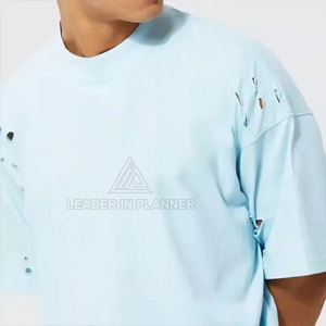 เสื้อยืดสตรีทแวร์แบบดิสเทรส เสื้อยืดดิสเทรสระบายอากาศได้ดี เสื้อยืดดิสเทรสโลโก้แบบกำหนดเอง - Product Image 5