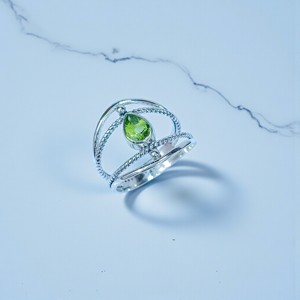 Good Quality Peridot Cut <b>Silver</b> <b>Ring</b> Handmade Faceted Gemstone <b>925</b> <b>Silver</b> <b>Rings</b> Wholesale Price <b>Silver</b> Jewelry - Product Image 2