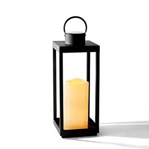 Modern Iron Lantern Candle Holder <b>Heat</b> Resistant Home Decoration Black Metal Frame Design for Table Use - Product Image 6