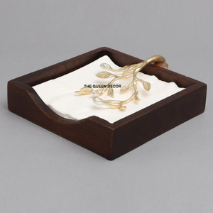 Aluminum <b>Tissue</b> <b>Paper</b> Holder At Competitive Price Fantastic Design Square Shape Napkin Holder In Wooden And Metal - Product Image 1