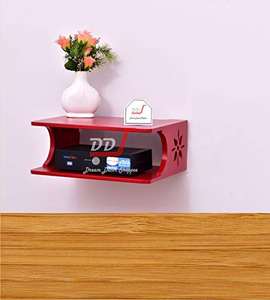 Soporte multiusos para decodificador, estante de pared, belleza en su máxima expresión, para módem Wi-Fi, estante de exhibición para sala de estar y dormitorio (rojo) - Product Image 2