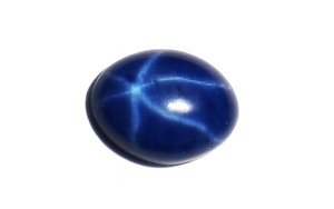Saphir bleu étoilé ovale 6x8mm 3mm 1,5 carat, cabochon poli créé en laboratoire avec effet étoile à 6 branches pour la fabrication de bijoux - Product Image 2