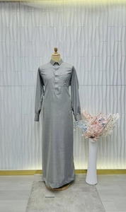 Hot Sale <b>Arabic</b> Kandora Modern Stand Collar Abaya Long Sleeve Solid Modest <b>Dress</b> <b>Man</b> Cotton Ankle Length Loose Ramadan Prayer - Product Image 2