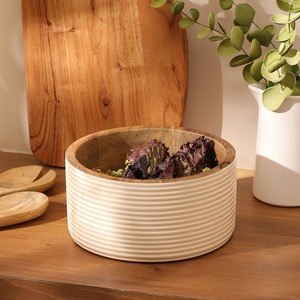 Bol en bois artisanal de qualité supérieure avec finition à grain naturel pour la cuisine et la salle à manger, fabriqué par des artisans indiens - Product Image 4