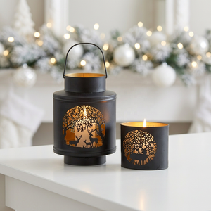 Support de bougie votive en métal en gros avec motif cerf découpé pour la décoration de Noël à la maison - Product Image 1