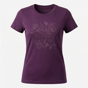 Camiseta Corta Personalizada para Mujer con Logotipo, Poliéster Satinado de Alta Calidad, Color Sólido, Largo Regular, Dos Piezas, Informal, Verano, Color Personalizado - Product Image 1