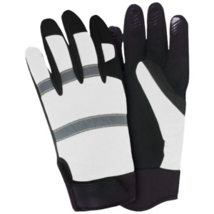 Gants à doigts entiers en polyester antidérapants pour l'extérieur unisexe toutes saisons blanc noir - Product Image 1