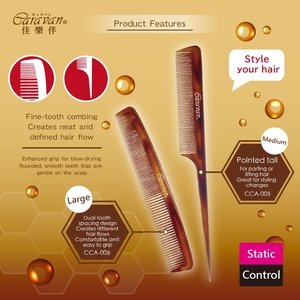 หวีปลายแหลมซี่ถี่พิเศษ รุ่นแคมป์เปอร์แอมเบอร์ ขนาดกลาง - Product Image 4