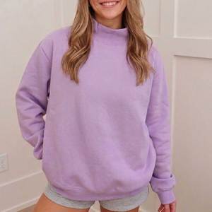 Premium Casual Wear 100% Cotton Mock Neck For women Lightweight <b>Drop</b> Shoulder Oversized Solid Mock Neck Sweatshirt - Product Image 5