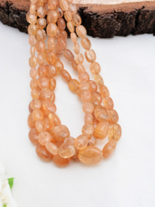 ลูกปัดโทแพซอิมพีเรียลธรรมชาติทรงวงรี ขนาด 10 นิ้ว สำหรับทำเครื่องประดับอัญมณีชั้นดี - Product Image 6