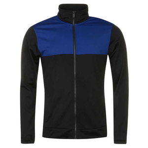Men's Black And Blue Color Blocking Tracksuit Full <b>Zip</b> Stand Collar Sporty Style With Side Pockets Regular Fit Autumn Wear - Product Image 5