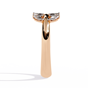 Anillo minimalista de oro amarillo de 14k para mujer con piedras cultivadas en laboratorio de corte marquesa para regalo de compromiso, aniversario o boda. - Product Image 5