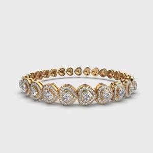 Nueva Pulsera de Tenis con Diamantes en Forma de Corazones, Minimalista, Apilable, de Oro, Regalo Romántico de Aniversario para Esposa, para Fiestas - Product Image 5