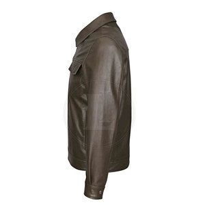 Latest Style Men's Leather Jacket Front Logo Customizable High Quality <b>Winter</b> Best Selling Wholesale - Product Image 4