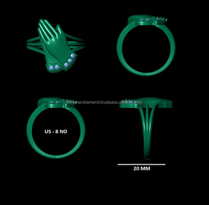 Bague de fiançailles personnalisée avec motif de main en prière chrétienne, or massif 10 carats, diamant de laboratoire cultivé, pavé, idées de cadeaux pour femmes et hommes - Product Image 6