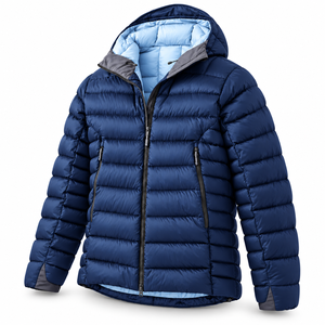 Wholesale Mens Hooded Winter Jacket Quilted Puffer <b>Coat</b> Warm <b>Padded</b> Outdoor Streetwear Zip Pockets Custom Design Winter Clothing - Product Image 2