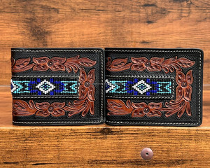 Venta al por mayor de alta calidad nuevo estilo de moda mano de cuero con cuentas plegables carteras para hombres de cuero de vaca RFID bloqueo de la tarjeta billetera - Product Image 3