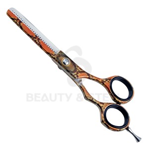 Tijeras de peluquería de lujo con estampado de piel exótica, acabado vibrante de pitón y mango ergonómico para un estilizado de precisión - Product Image 3