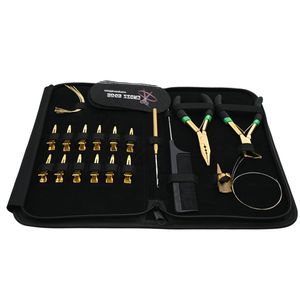 Kit d'outils professionnel pour extensions capillaires en or avec pinces de 5 pouces, pince à sertir les perles et pinces de sectionnement des cheveux - Product Image 1