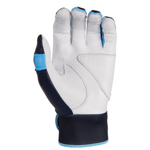 Men Baseball Batting Gloves Navy Blue Leather Breathable Grip Support Adjustable Wrist <b>Strap</b> Sports OEM Factory Supply - Product Image 4