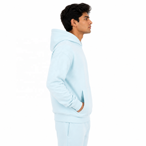 Ensemble de survêtement unisexe respirant en molleton épais avec strass, doux et brossé, pour l'automne, avec logo personnalisé, vente en gros de sweats à capuche - Product Image 2