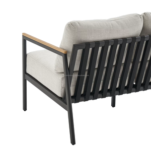 Contemporary Outdoor Sofa Set 5 Seater Weather Resistant Heavy Duty Garden Furniture Beige Cushions <b>Iron</b> Frame ARDENA AGS-117 - Product Image 5
