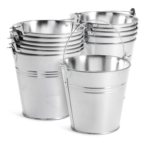 Cubo para vino de metal galvanizado con asa, juego de dos, para almacenamiento en el jardín o decoración - Product Image 2