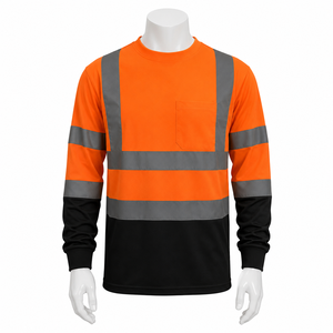 T-shirt de sécurité haute visibilité, vêtements de travail réfléchissants, respirant, jaune fluo, chemise de chantier à manches courtes avec poche - Product Image 1